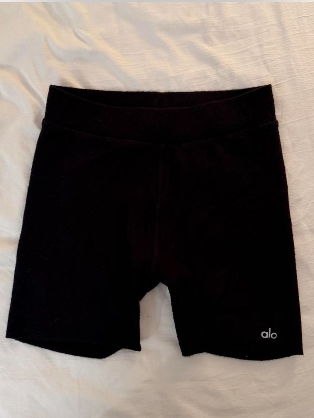 ALO Yoga Black Biker Shorts with Subtle Logo